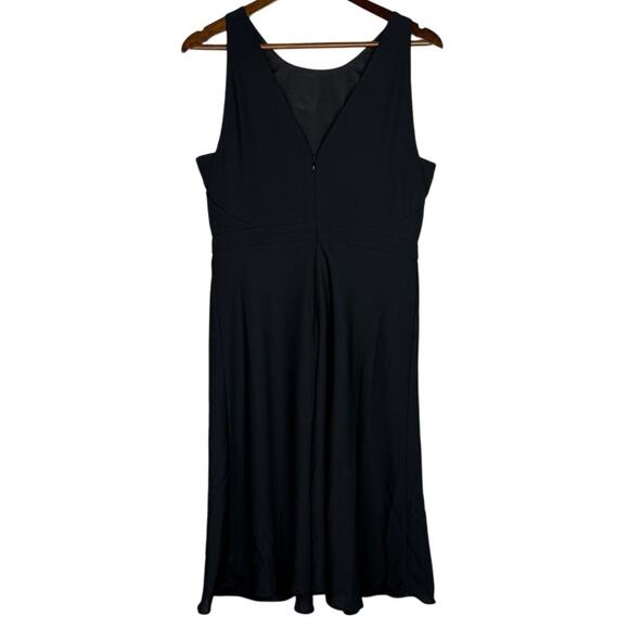 NWT J. Crew Flowy Sleeveless Sheath Midi Dress Lined V Back Zip Up 10 Black - Picture 14 of 15